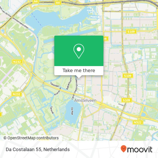 Da Costalaan 55, 1182 EE Amstelveen map