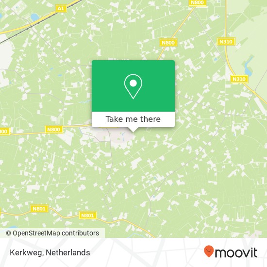 Kerkweg, 3774 DA Kootwijkerbroek map