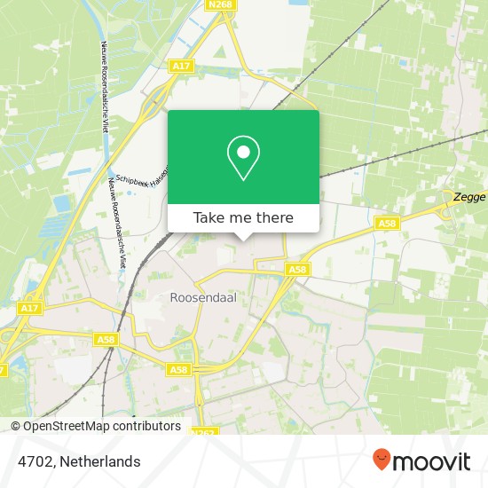 4702, 4702 Roosendaal, Nederland Karte