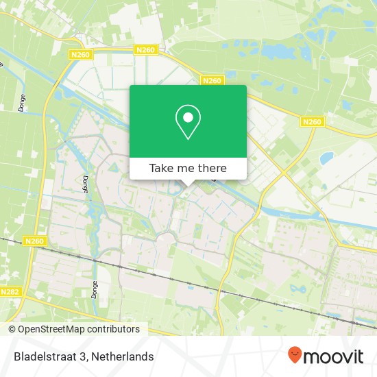 Bladelstraat 3, 5043 CZ Tilburg Karte