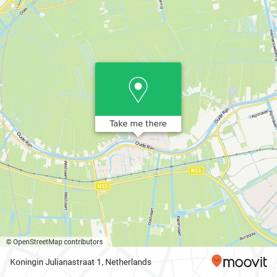 Koningin Julianastraat 1, 2396 XN Koudekerk aan de Rijn map