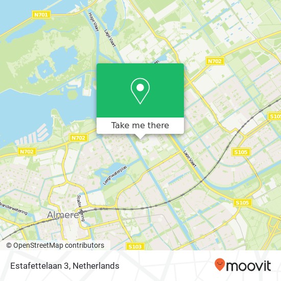 Estafettelaan 3, 1318 EG Almere-Stad Karte