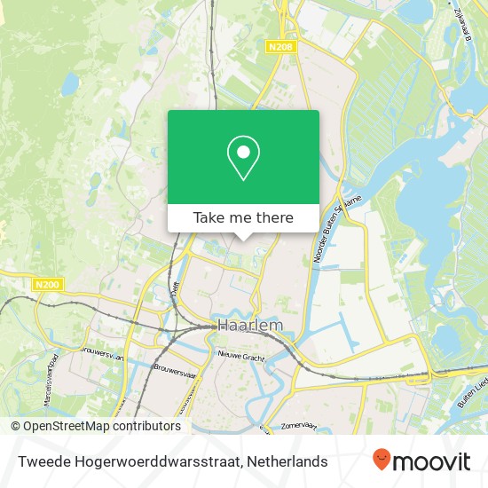 Tweede Hogerwoerddwarsstraat, 2023 VB Haarlem map