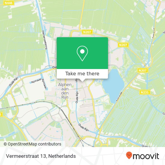 Vermeerstraat 13, 2406 TR Alphen aan den Rijn map