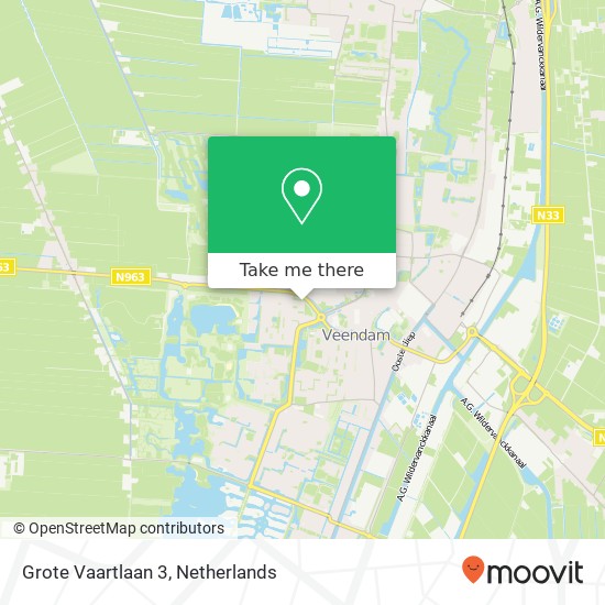 Grote Vaartlaan 3, 9642 PA Veendam map