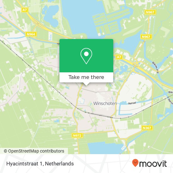 Hyacintstraat 1, 9675 MB Winschoten map