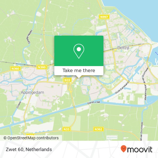 Zwet 60, Zwet 60, 9932 BT Delfzijl, Nederland map