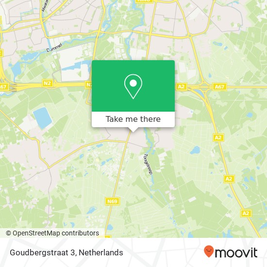 Goudbergstraat 3, 5583 BA Aalst map