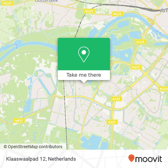 Klaaswaalpad 12, 6843 Arnhem map