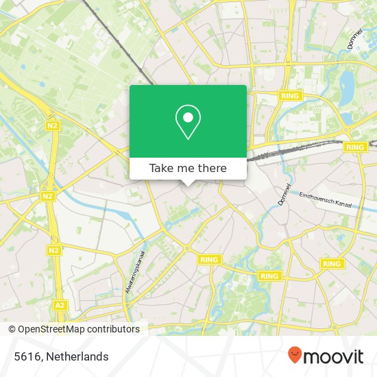 5616, 5616 Eindhoven, Nederland Karte