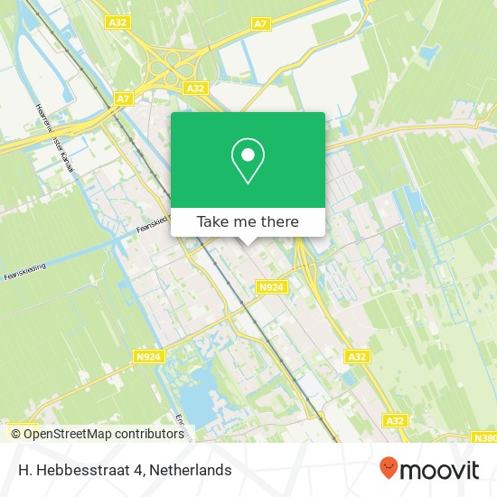 H. Hebbesstraat 4, 8442 GH Heerenveen map