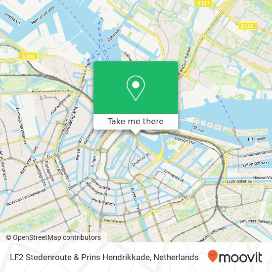 LF2 Stedenroute & Prins Hendrikkade, LF2 Stedenroute & Prins Hendrikkade, 1011 AE Amsterdam, Nederland Karte