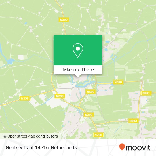 Gentsestraat 14 -16, Gentsestraat 14 -16, 4561 EJ Hulst, Nederland map