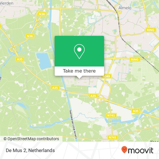 De Mus 2, 7609 JZ Almelo map