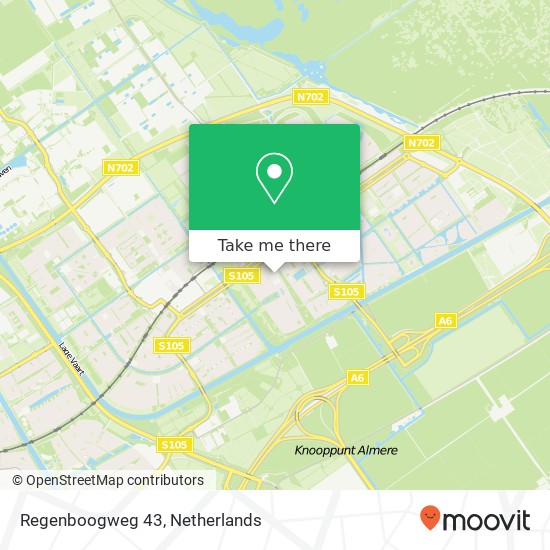Regenboogweg 43, Regenboogweg 43, 1339 ET Almere, Nederland map