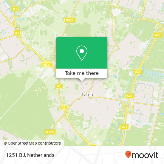 1251 BJ, 1251 BJ Laren, Nederland map