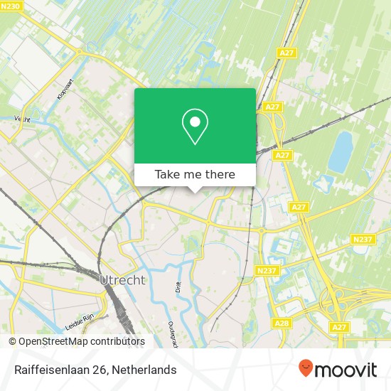 Raiffeisenlaan 26, 3571 TE Utrecht map