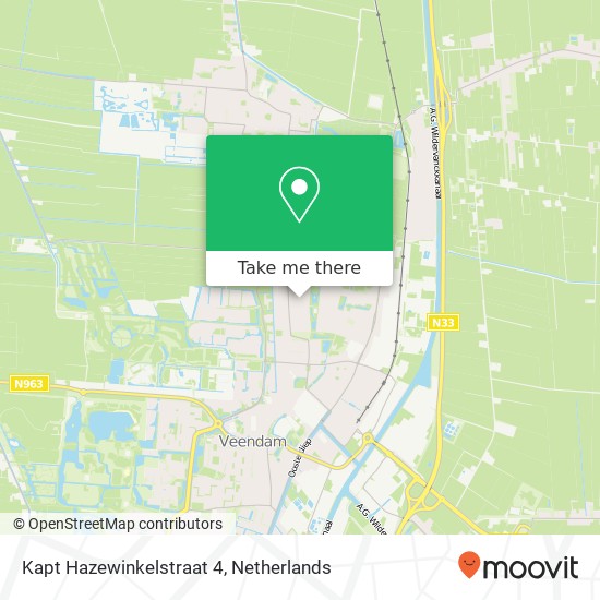 Kapt Hazewinkelstraat 4, 9645 CZ Veendam map