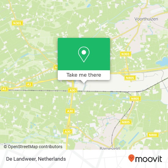 De Landweer, De Landweer, 3771 Barneveld, Nederland map