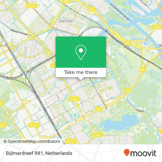 Bijlmerdreef 981, 1103 TW Amsterdam map