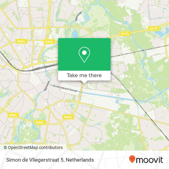 Simon de Vliegerstraat 5, 5642 AB Eindhoven map