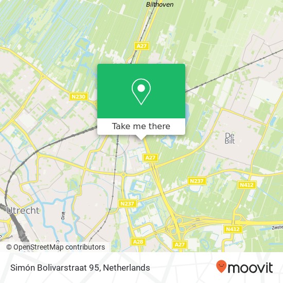 Simón Bolivarstraat 95, 3573 ZK Utrecht map