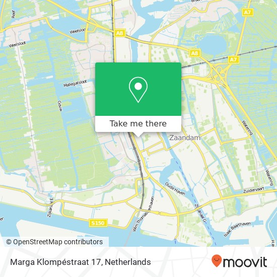 Marga Klompéstraat 17, 1506 WH,1506 WH Zaandam map