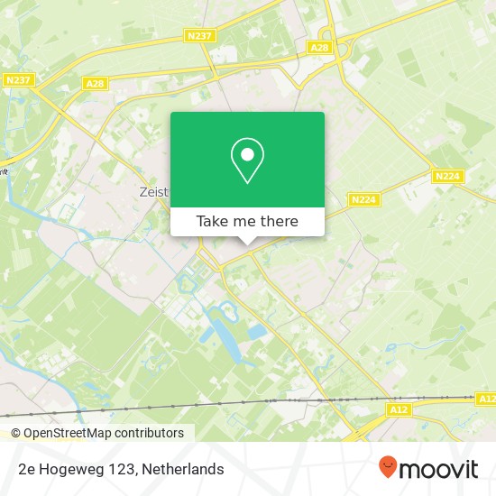 2e Hogeweg 123, 3701 AX Zeist Karte