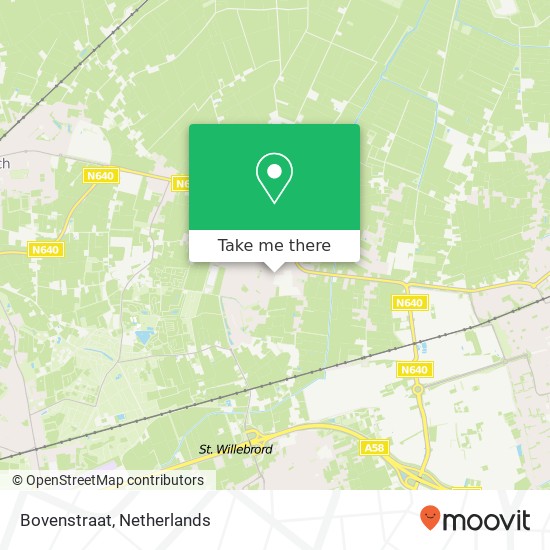 Bovenstraat, 4741 TW Hoeven Karte