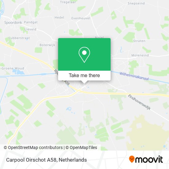 Carpool Oirschot A58 map