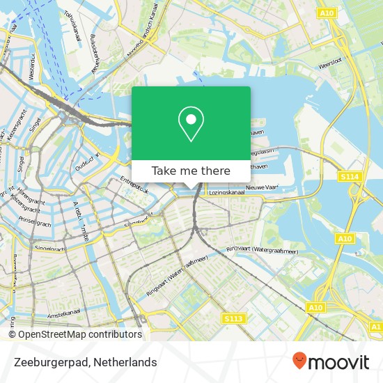 Zeeburgerpad, Zeeburgerpad, 1018 Amsterdam, Nederland Karte