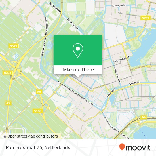 Romerostraat 75, 1069 NR Amsterdam map