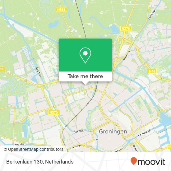 Berkenlaan 130, 9741 JS Groningen map