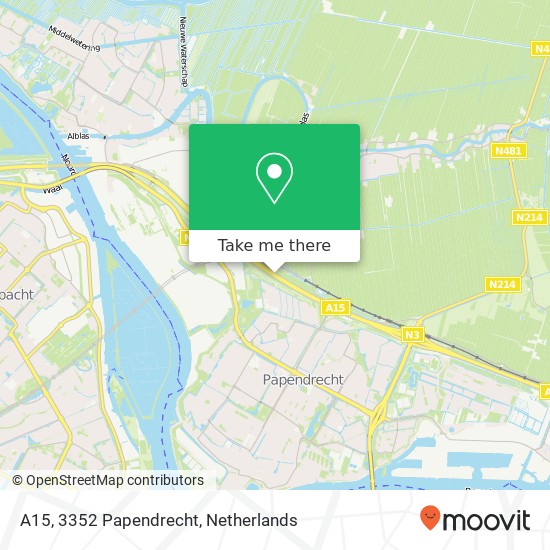 A15, 3352 Papendrecht map