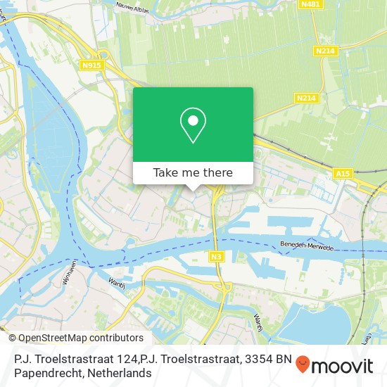 P.J. Troelstrastraat 124,P.J. Troelstrastraat, 3354 BN Papendrecht map