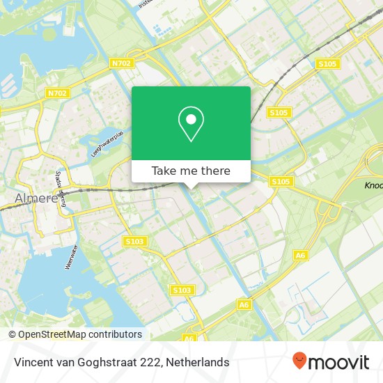 Vincent van Goghstraat 222, 1328 AD Almere-Stad Karte