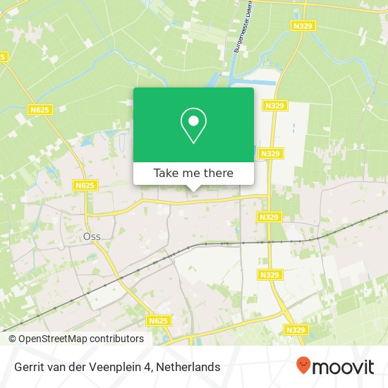 Gerrit van der Veenplein 4, 5348 RG Oss map