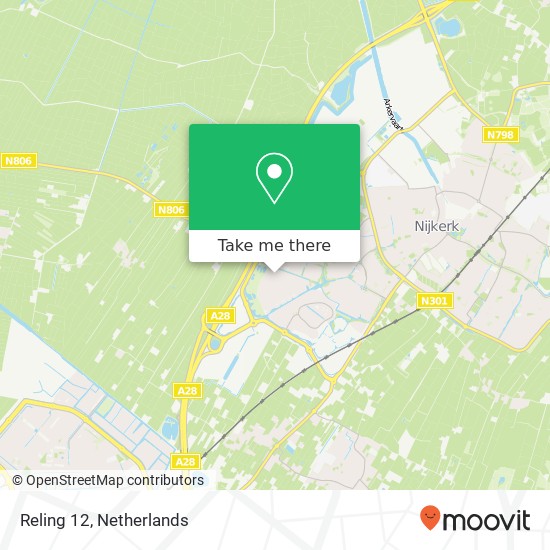 Reling 12, 3863 VH Nijkerk Karte