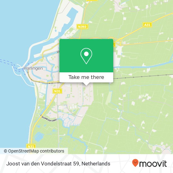 Joost van den Vondelstraat 59, 8862 XB Harlingen Karte