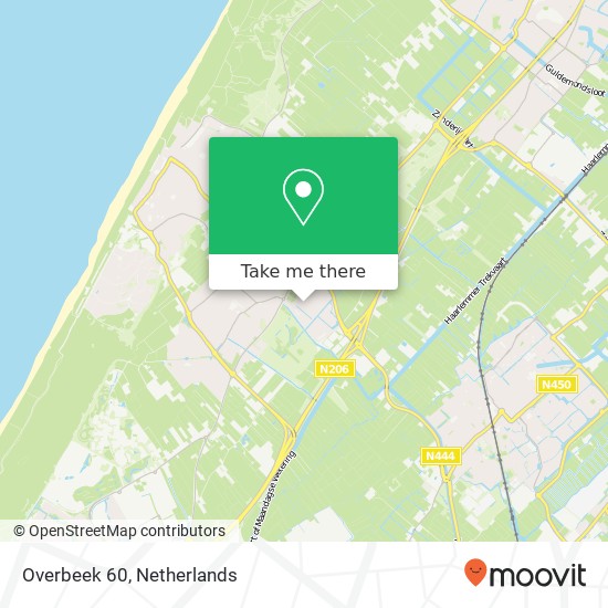 Overbeek 60, 2201 JX Noordwijk-Binnen Karte