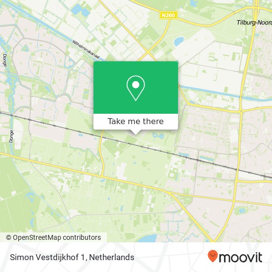 Simon Vestdijkhof 1, 5044 VK Tilburg map