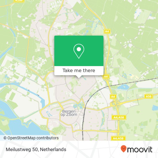 Meilustweg 50, 4614 EA Bergen op Zoom map