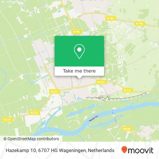 Hazekamp 10, 6707 HG Wageningen map
