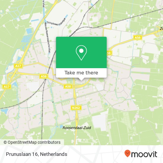 Prunuslaan 16, 4702 AM Roosendaal map