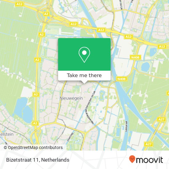 Bizetstraat 11, 3438 XC Nieuwegein map