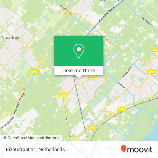 Bizetstraat 11, 2215 SK Voorhout map