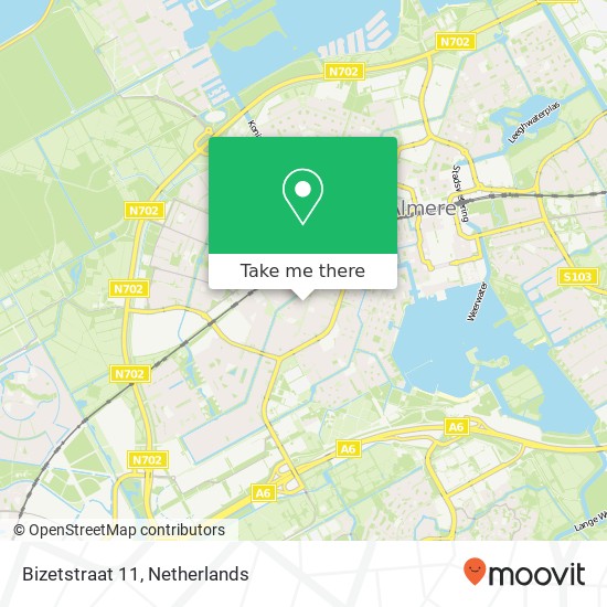 Bizetstraat 11, 1323 BZ Almere-Stad map