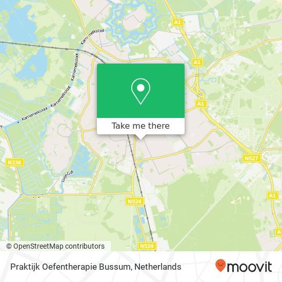 Praktijk Oefentherapie Bussum, Torenlaan 11B map