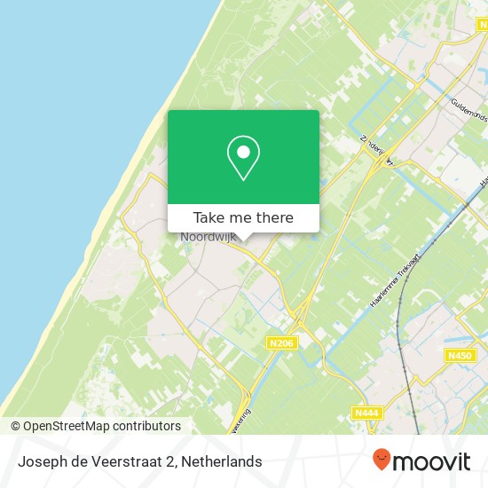 Joseph de Veerstraat 2, 2203 EN Noordwijk-Binnen Karte