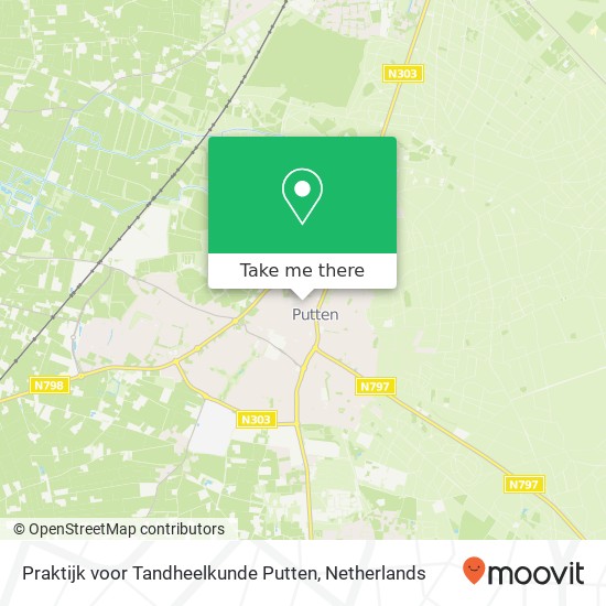 Praktijk voor Tandheelkunde Putten, Kelnarijstraat 20 map